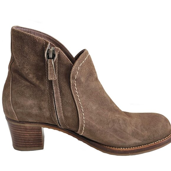 HENRY CUIR BROWN SUEDE BOOTIES (37) - Picture 7 of 11